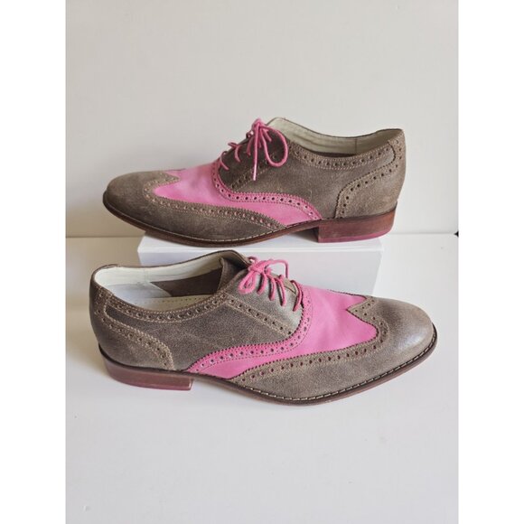 Cole Haan Other - Cole Haan Colton Pink Taupe Brown Wingtip Brogue Oxford Mens Dress Shoes 11.5